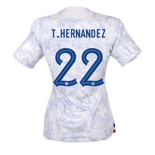 Echipament fotbal Franţa Theo Hernandez #22 Tricou Deplasare Mondial 2022 pentru femei maneca scurta